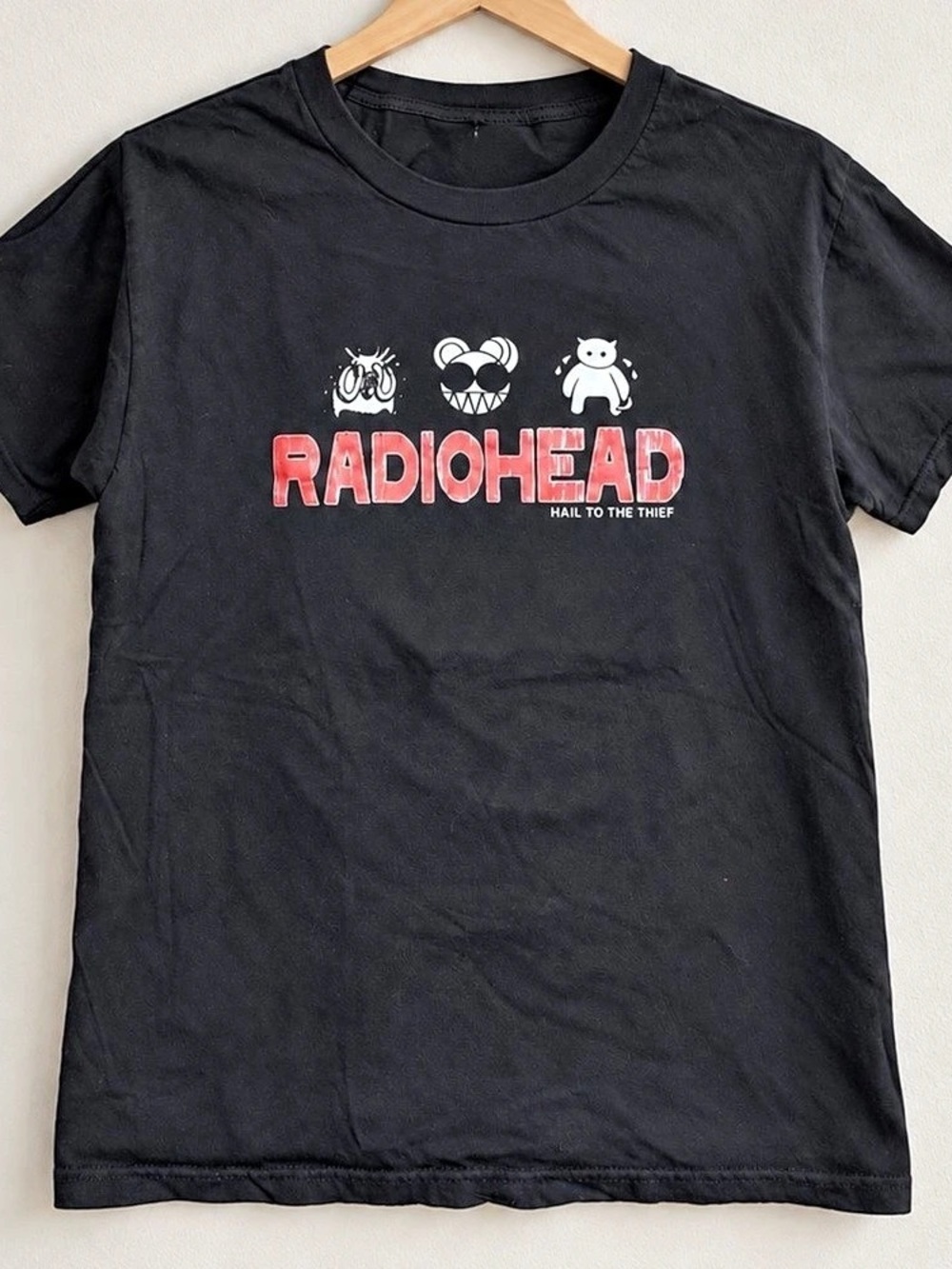 Gildan Radiohead Hail to the Thief Graphic T-Shirt Black Unisex